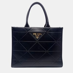 Prada Black Leather Soft Calf Logo Tote Bag, Tote Handbags - Luxury Closet catalog