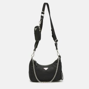 Prada Black Nylon and Saffiano Leather Re-Edition 2005 Shoulder Bag, Shoulder Bags - Luxury Closet catalog