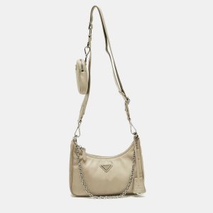 Prada Beige Re-Nylon and Saffiano Leather Re-Edition 2005 Shoulder Bag, Shoulder Bags - Luxury Closet catalog