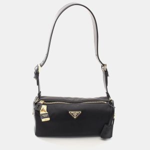 Prada Black Nylon Leather Shoulder Bag, Handbags - Luxury Closet catalog