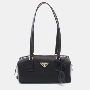 Prada Re-Nylon Medium Black Nylon Leather Shoulder Bag, Handbags - Luxury Closet catalog