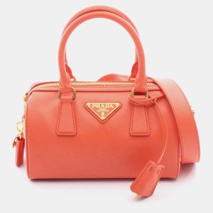 Prada Lux Orange Saffiano Leather Handbag, Satchels - Luxury Closet catalog
