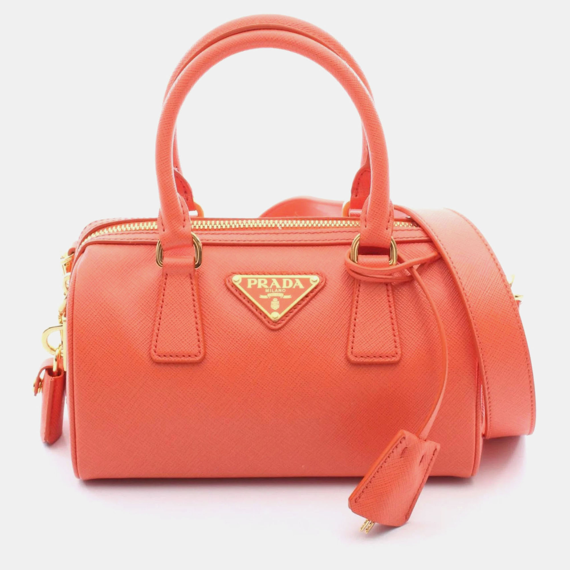 Prada Lux Orange Saffiano Leather Handbag, Satchels - Luxury Closet catalog