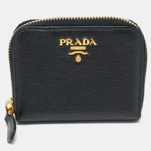 Prada Black Move Leather Leather Zip Coin Purse, Wallets & Money Clips - Luxury Closet catalog