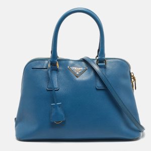 Prada Blue Saffiano Leather Medium Promenade Satchel, Satchels - Luxury Closet catalog