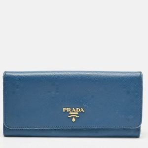 Prada Blue Saffiano Lux Leather Flap Continental Wallet, Wallets & Money Clips - Luxury Closet catalog