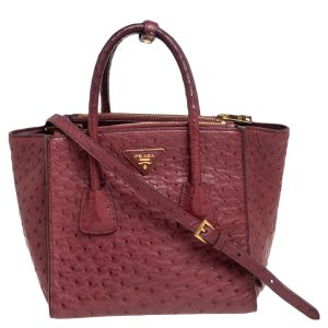 Prada Red Ostrich Twin Pocket Tote, Tote Handbags - Luxury Closet catalog