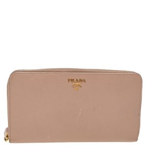 Prada Cream Saffiano Leather Zip Around Wallet, Wallets & Money Clips - Luxury Closet catalog