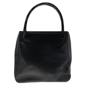 Prada Black Leather Acrylic Handle Tote, Tote Handbags - Luxury Closet catalog