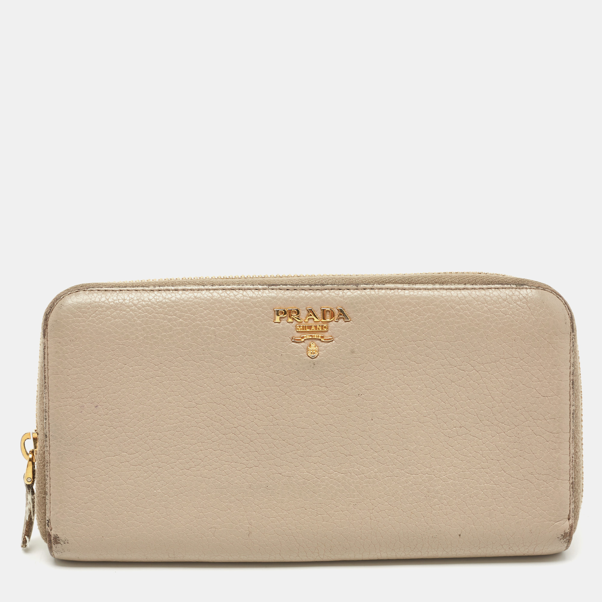 Prada Grey Leather Logo Zip Around Continental Wallet, Wallets & Money Clips - Luxury Closet catalog
