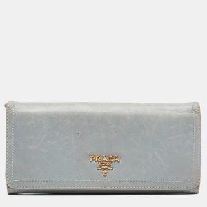 Prada Light Blue Leather Logo Flap Continental Wallet, Wallets & Money Clips - Luxury Closet catalog