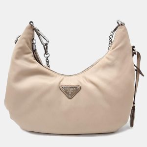 Prada Beige Tessuto Fabric Hobo Bag, Shoulder Bags - Luxury Closet catalog