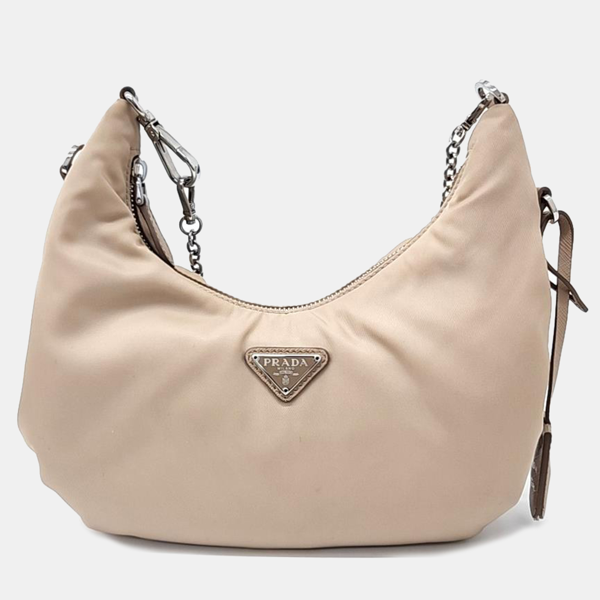 Prada Beige Tessuto Fabric Hobo Bag, Shoulder Bags - Luxury Closet catalog