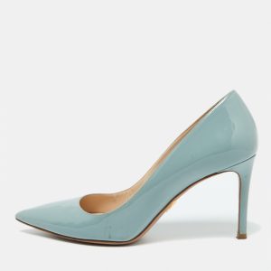 Prada Pastel Blue Patent Leather Pointed Toe Pumps Size 38.5, Pumps - Luxury Closet catalog