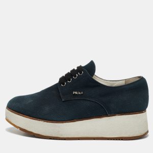 Prada Navy Blue Denim Platform Lace Up Sneakers Size 37, Athletic Shoes & Sneakers - Luxury Closet catalog