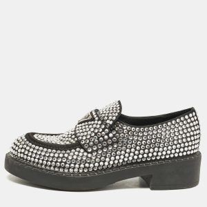 Prada Black Satin Crystals Slip On Loafers Size 36, Loafers & Slip-Ons - Luxury Closet catalog