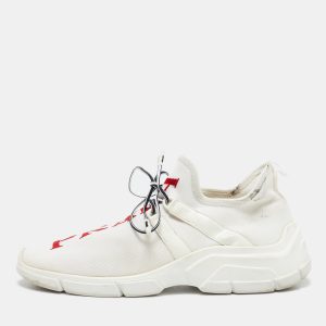 Prada White Knit Fabric Logo Low Top Sneakers Size 39, Athletic Shoes & Sneakers - Luxury Closet catalog