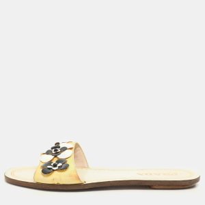 Prada Cream Patent Saffiano Leather Embellished Flats Size 36, Flats - Luxury Closet catalog