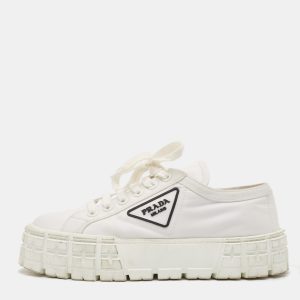Prada White Nylon Gabardine Lace Up Sneakers Size 41, Athletic Shoes & Sneakers - Luxury Closet catalog