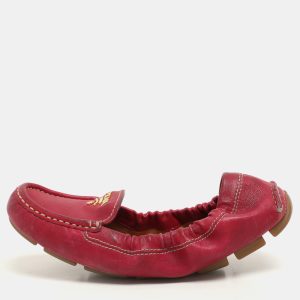 Prada Pink Leather Logo Scrunch Loafers Size 35, Loafers & Slip-Ons - Luxury Closet catalog