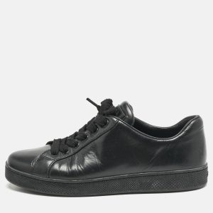 Prada Black Leather Lace Up Low Top Sneakers Size 37, Athletic Shoes & Sneakers - Luxury Closet catalog
