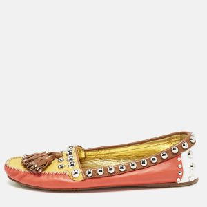 Prada Multicolor Leather Studded Tassel Slip On Loafers Size 38, Loafers & Slip-Ons - Luxury Closet catalog