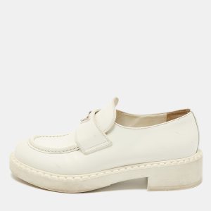 Prada White Leather Logo Plaque Slip On Loafers Size 39.5, Loafers & Slip-Ons - Luxury Closet catalog