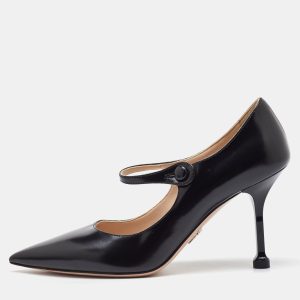 Prada Black Leather Pointed Toe Mary Jane Pumps Size 35.5, Pumps - Luxury Closet catalog