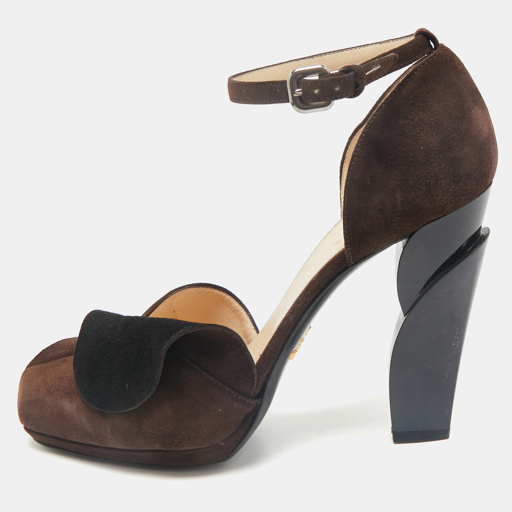 Prada Brown Suede Mary Jane Pumps Size 38.5, Pumps - Luxury Closet catalog