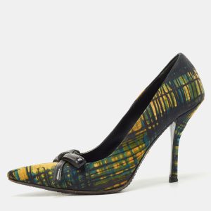 Prada Multicolor Fabric Bow Pointed Toe Pumps Size 38.5, Pumps - Luxury Closet catalog