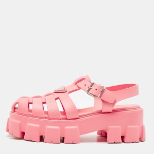 Prada Pink Rubber Monolith Platform Sandals Size 39, Sandals - Luxury Closet catalog