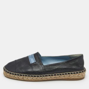 Prada Black Leather Bow Espadrille Flats Size 37.5, Flats - Luxury Closet catalog