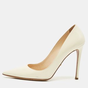 Prada Cream Patent Leather Pointed Toe Pumps Size 41, Pumps - Luxury Closet catalog