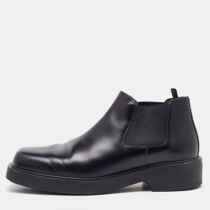 Prada Black Brushed Leather Chelsea Ankle Length Boots Size 41, Boots - Luxury Closet catalog