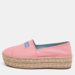 Prada Pink Leather Platform Espadrille Flats Size 39, Flats - Luxury Closet catalog