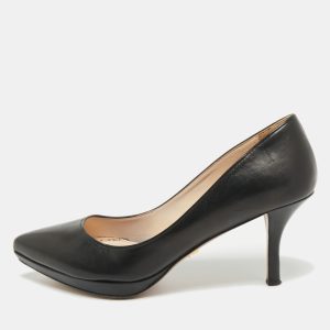 Prada Black Leather Pointed Toe Platform Pumps Size 36, Pumps - Luxury Closet catalog