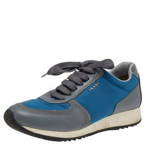 Prada Sport Blue/Grey Nylon And Leather Low Top Sneakers Size 37, Athletic Shoes & Sneakers - Luxury Closet catalog