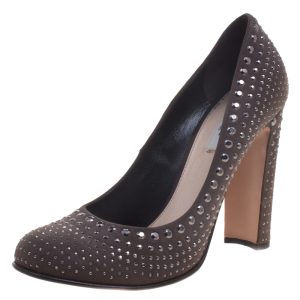 Prada Grey Suede Studded Pumps Size 39, Pumps - Luxury Closet catalog