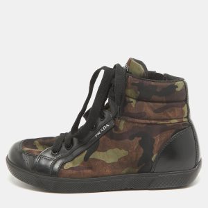 Prada Tricolor Leather and Camo Print Nylon High Top Sneakers Size 35, Athletic Shoes & Sneakers - Luxury Closet catalog