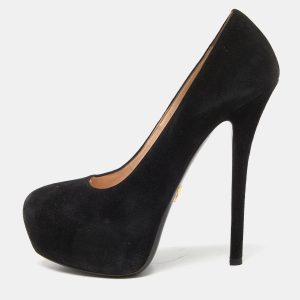 Prada Black Suede Platform Pumps Size 39, Pumps - Luxury Closet catalog