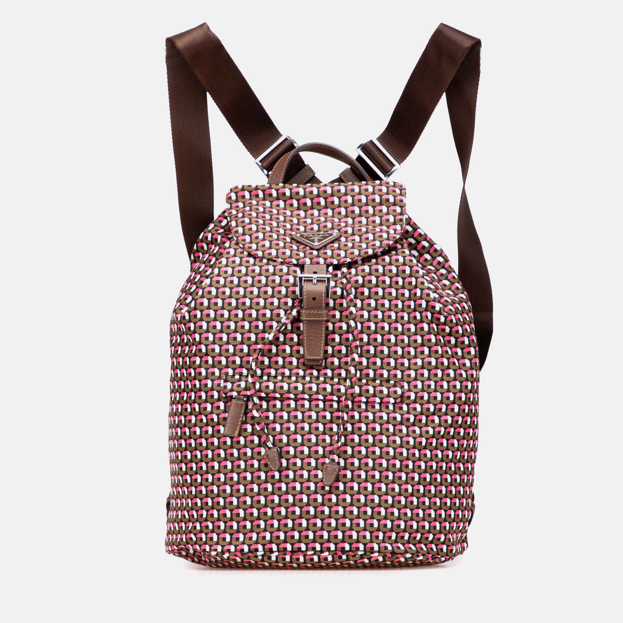 Prada Pink Tessuto Stampato Backpack, Backpacks - Luxury Closet catalog