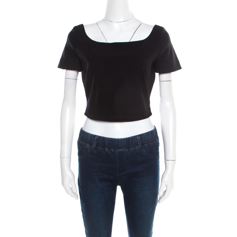 Preen by Thornton Bregazzi Black Stretch Crepe Zone Crop Top M, Shirts & Tops - Luxury Closet catalog