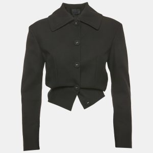 Proenza Schouler Black Gabardine Raw Hem Cropped Jacket S, Coats & Jackets - Luxury Closet catalog