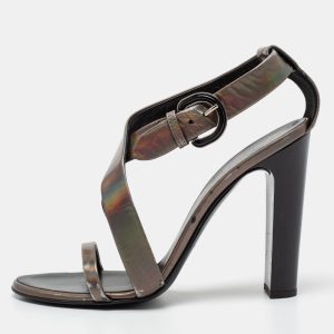 Proenza Schouler Metallic Patent Leather Iridescent Strappy Sandals Size 37.5, Sandals - Luxury Closet catalog