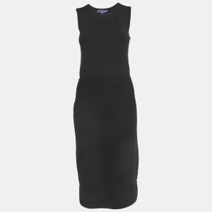 Ralph Lauren Purple Label Black Stripe Knit Sleeveless Midi Dress S, Dresses - Luxury Closet catalog