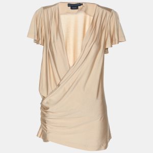 Ralph Lauren Beige Silk Top S, Shirts & Tops - Luxury Closet catalog