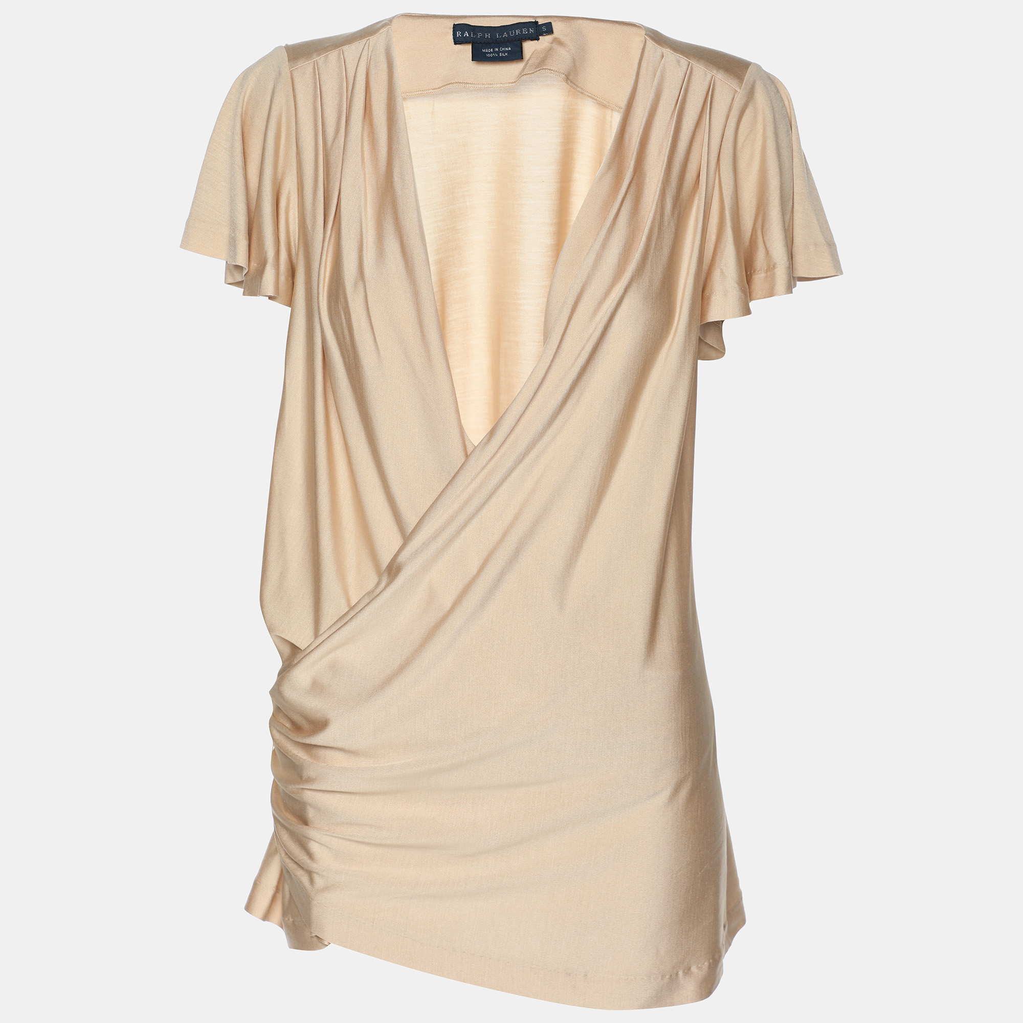 Ralph Lauren Beige Silk Top S, Shirts & Tops - Luxury Closet catalog
