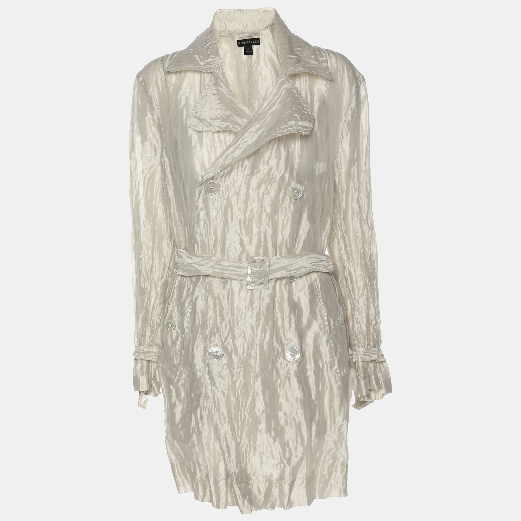 Ralph Lauren Grey Knitted Fabric Double Breasted Button Front Shirt S, Shirts & Tops - Luxury Closet catalog