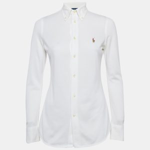 Ralph Lauren White Cotton Knit Oxford Long Sleeve Shirt S, Shirts & Tops - Luxury Closet catalog