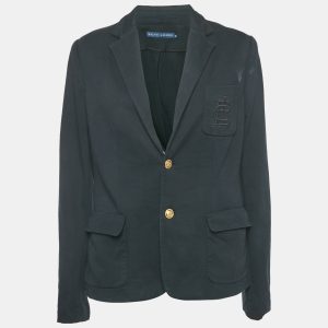 Ralph Lauren Navy Blue Embroidered Cotton Single-Breasted Blazer L, Coats & Jackets - Luxury Closet catalog